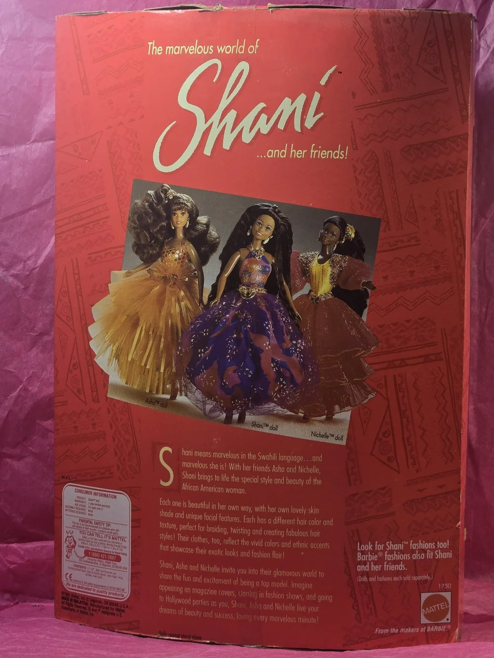 NRFB Vintage 1991 Shani Barbie Doll Mattel #1750 No Necklace Variant